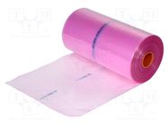 Protection bag; ESD; L: 250m; W: 500mm; Thk: 90um; polyetylene; pink EUROSTAT GROUP