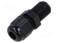 Cable gland; without nut,with long thread; M12; 1.5; IP68; black TE Connectivity