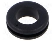 Grommet; Ømount.hole: 11mm; Øhole: 8mm; black; 0÷80°C; PVC ESSENTRA