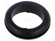 Grommet; Ømount.hole: 19mm; Øhole: 16mm; black; 0÷80°C; PVC ESSENTRA
