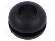 Grommet; Ømount.hole: 6.4mm; Øhole: 4.8mm; black; 0÷80°C; PVC ESSENTRA