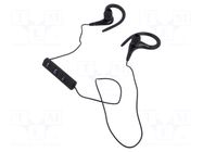 Wireless headphones with microphone; black; wireless,in-ear SAVIO