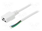 Cable; 3x1.5mm2; IEC C19 female,wires; PVC; Len: 1.5m; white; 16A LIAN DUNG