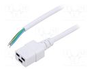 Cable; 3x1.5mm2; IEC C19 female,wires; PVC; Len: 2m; white; 16A LIAN DUNG