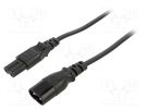 Cable; 2x0.75mm2; IEC C7 female,IEC C8 male; PVC; 1.8m; black LIAN DUNG