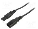 Cable; 2x0.75mm2; IEC C7 female,IEC C8 male; PVC; 5m; black; 2.5A LIAN DUNG