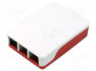 Accessories: case; Colour: white,red; Enclos.mat: ABS RASPBERRY PI