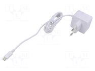 Accessories: power supply; white; 100÷240VAC; 3A; Out: USB C; 15W RASPBERRY PI