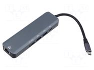 Hub USB; USB 3.0; Number of ports: 6; 0.15m; aluminium ART