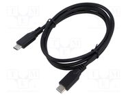 Cable; USB C plug x2; 1m; Core: Cu; PVC; Interface: 480Mbps ART