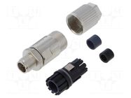 Connector: M12; plug; male; straight; Plating: gold-plated; IDC AMPHENOL LTW