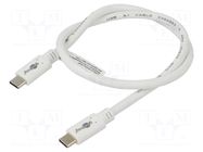 Cable; USB 3.2; USB C plug,both sides; 0.5m; white; 4K,UHD 4320p GOOBAY