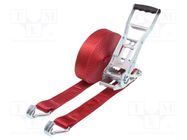 Fastening belt; L: 10m; Width: 50mm; red; 5000kg HILLS CARGO SECUREMENT