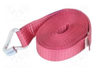 Fastening belt; L: 5.5m; Width: 50mm; red; 5000kg HILLS CARGO SECUREMENT