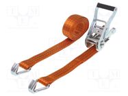Fastening belt; L: 2m; Width: 35mm; orange; 3000kg HILLS CARGO SECUREMENT
