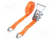 Fastening belt; L: 4m; Width: 25mm; orange; 1500kg HILLS CARGO SECUREMENT