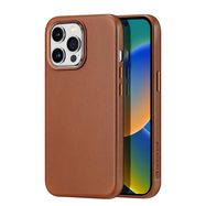 Dux Ducis Naples case iPhone 14 Pro Max magnetic leather MagSafe cover brown, Dux Ducis