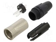 Connector: XLR; plug; male; XX-14; 16A; PIN: 3; straight; for cable NEUTRIK