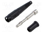 Connector: 4mm banana; plug; 32A; 60V; black; non-insulated; 2.5mm2 STÄUBLI