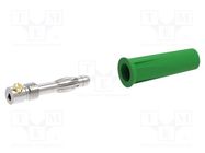 Plug; 4mm banana; 36A; 30VAC; 60VDC; green; non-insulated; on cable ELECTRO-PJP