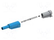 Connector: 4mm banana; plug; 36A; 1kVAC; blue; insulated; 58.9mm ELECTRO-PJP