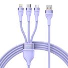 Baseus Flash Series Ⅱ 3in1 Fast Charging Cable USB-A to USB-C / Micro-USB / Lightning 66W 480Mbps 1.2m Purple, Baseus
