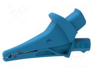 Crocodile clip; 20A; blue; Grip capac: max.25mm; Socket size: 4mm ELECTRO-PJP