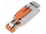 Connector: RJ45; plug; PIN: 8; Cat: 5e; shielded; Layout: 8p8c; 22AWG TE Connectivity