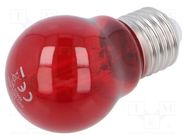 LED lamp; red; E27; 230VAC; 470lm; 4.5W; 270° TOSHIBA LED LIGHTING