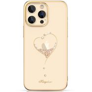 Silicone case with Swarovski crystals Kingxbar Wish Series for iPhone 14 Pro - gold, Kingxbar