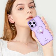 Silicone case with Swarovski crystals Kingxbar Wish Series for iPhone 14 Plus - purple, Kingxbar