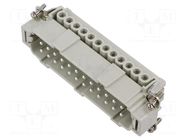 Connector: HDC; contact insert; male; CNE; PIN: 24; 24+PE; 16A; 600V ILME