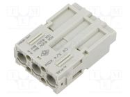 Connector: HDC; contact insert; male; MIXO; PIN: 3; w/o contacts ILME