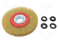 Wheel brush; 200mm; brass PG PROFESSIONAL