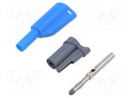 Plug; 4mm banana; 36A; 1kVAC; blue; insulated; 58.9mm; 2.5mm2 ELECTRO-PJP