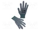 Protective gloves; ESD; S; Features: dissipative; polyester; grey EUROSTAT GROUP