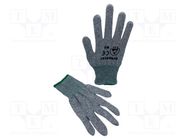 Protective gloves; ESD; XS; Features: dissipative; polyester; grey EUROSTAT GROUP