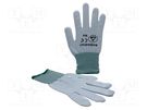 Protective gloves; ESD; S; Features: dissipative; polyester; white EUROSTAT GROUP