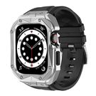 Kingxbar CYF140 2in1 Rugged Case for Apple Watch SE, 6, 5, 4 (44 mm) Stainless Steel with Strap Silver, Kingxbar