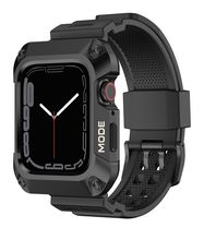 Kingxbar CYF134 2in1 Rugged Case for Apple Watch SE, 6, 5, 4 (44 mm) Stainless Steel with Strap Black, Kingxbar