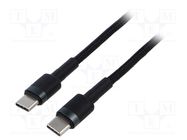 Cable; USB C plug,both sides; 1m; black; textile; 60W BASEUS