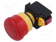 Switch: emergency stop; 22mm; Stabl.pos: 2; NC; red; LED; IP65; YW IDEC