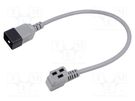 Cable; 3x1.5mm2; IEC C19 female angled,IEC C20 male; PVC; 0.5m LIAN DUNG