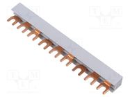 Busbar; 12mm2; Poles: 3; Urated: 400V; 80A; fork; Pitch: 17.8mm; PVC PAWBOL