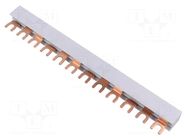 Busbar; 10mm2; Poles: 3; Urated: 400V; 63A; fork; No.of mod: 12; PVC PAWBOL