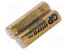 Battery: alkaline; 1.5V; AA; non-rechargeable; Ø14.5x50.5mm; 2pcs. GP