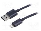 Cable; USB 2.0; Apple Lightning plug,USB A socket; 1.2m; black BASEUS