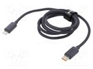 Cable; USB 2.0; Apple Lightning plug,USB C plug; 1.2m; black BASEUS