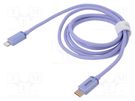 Cable; USB 2.0; Apple Lightning plug,USB C plug; 1.2m; violet BASEUS