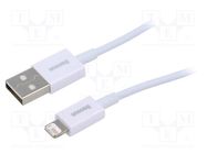 Cable; Apple Lightning plug,USB A plug; 1.5m; white; textile BASEUS